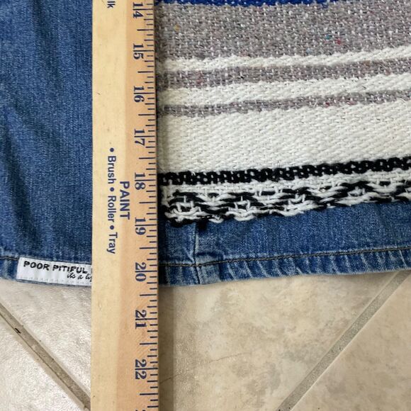 Y2K 90’s American Eagle Denim Crop Top size M Biker, Hippie, side zip - Picture 7 of 9